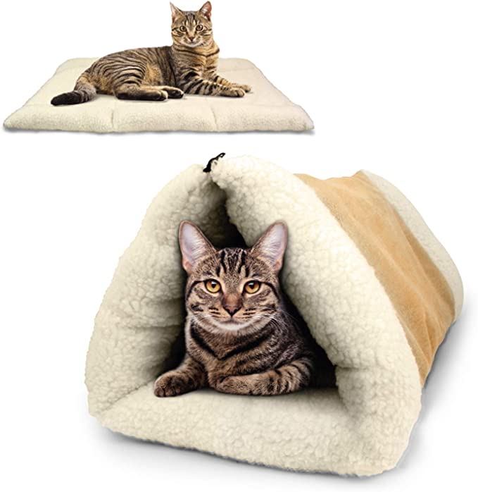 Cama Para Mascotas Tunel Catmat Triangulo de Perros🐶 y Gatos🐱 para el Frio